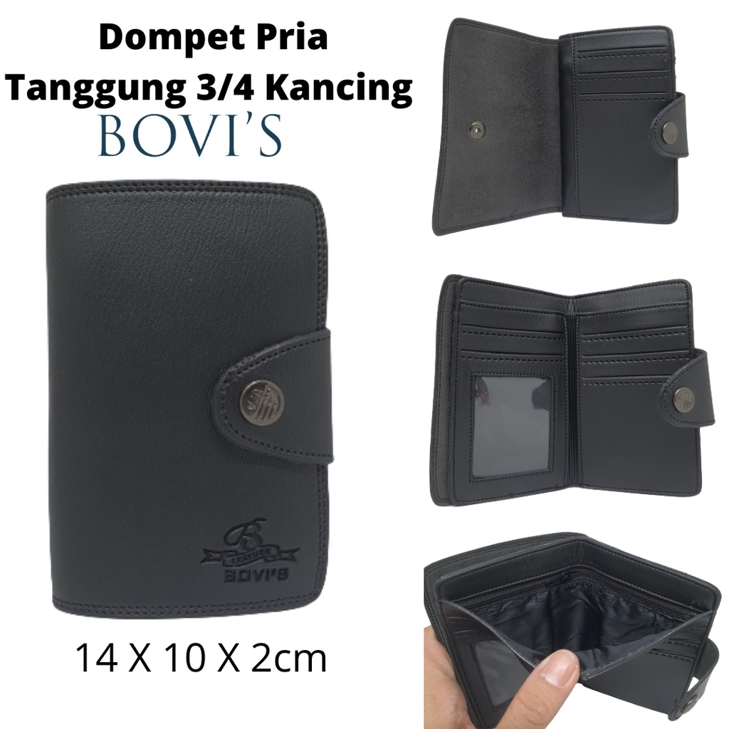 Dompet Pria Cowok Laki Dewasa Bovis Tanggung 3/4 Kancing Original Garut Harga Murah Kualitas Distro Model Keren Terbaru Kekinian