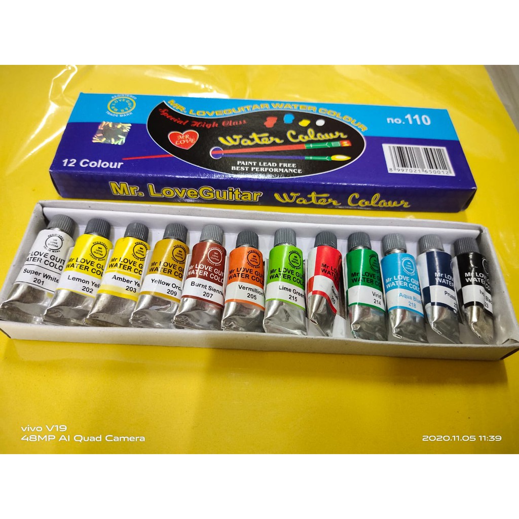 

MR.LOVEGUITAR 110 CAT AIR KECIL - WATER COLOUR 12 WARNA