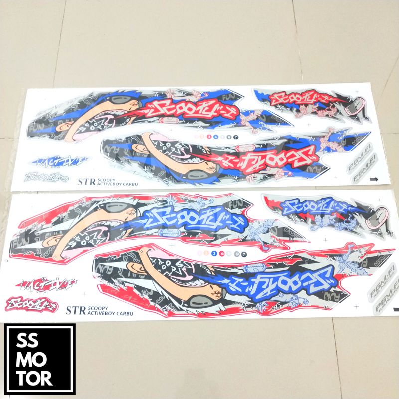 Striping Stripping Variasi Thailand Scoopy Karbu Karburator Active Boy