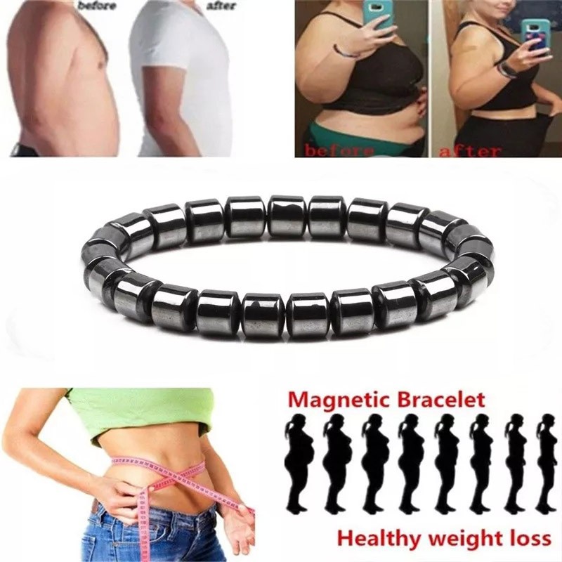 Gelang kesehatan batu hematite MAGNET pria wanita -  Natural Stone Bracelet magnetic-4