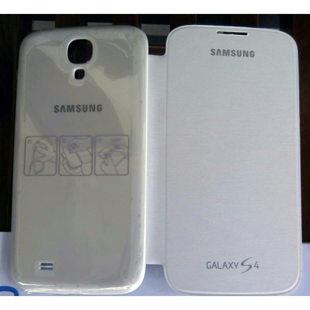 GROSIR ACCESORIES HP FLIP COVER UNTUK SAMSUNG GALAXY S IV (PUTIH) ORI 100%