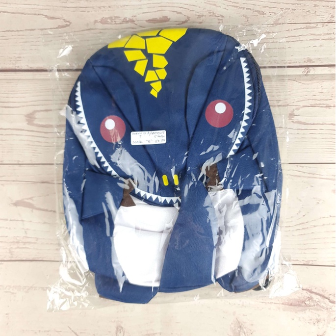 Tas Ransel Tas Sekolah Anak Model Dinosaur - Deep Blue / Blue