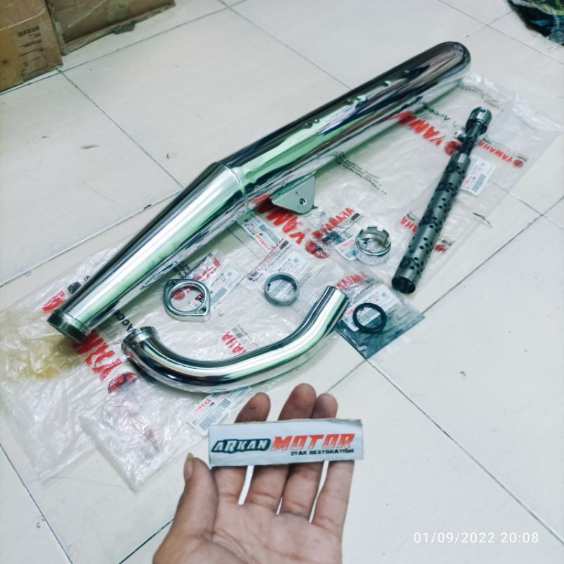 MUFFLER ASSY FULLSET KNALPOT CHROME RXKING RX KING RX-KING ORIGINAL YAMAHA