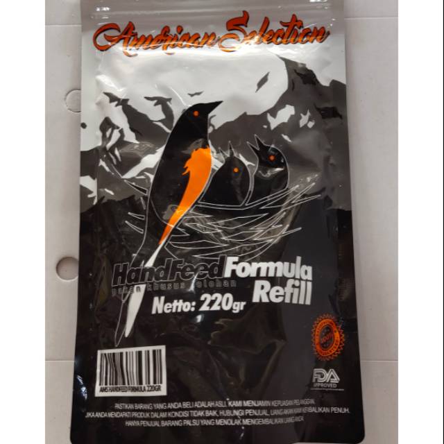Voer ams lolohan American selection handfeed formula refill ams lolohan anakan murai 220gram