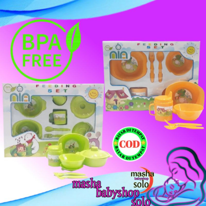 Feding set bayi Nia , Tempat makan bayi  lengkap