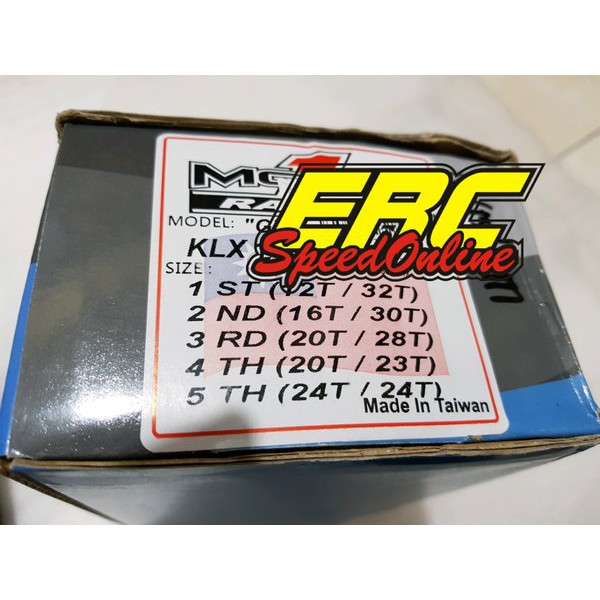 RASIO MOTO 1 KLX 150 GTR 12 - 32 SET RACING ORIGINAL ORI