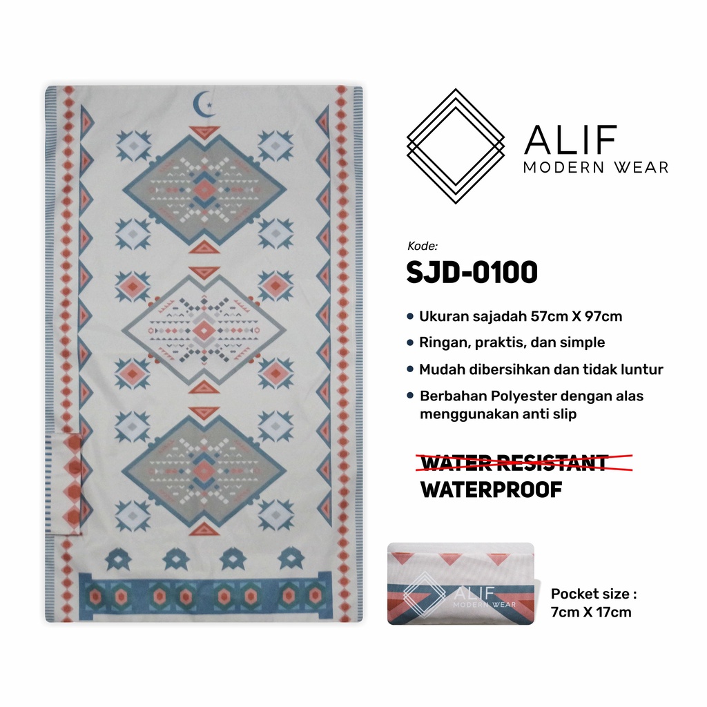 ALIF SAJADAH TRAVEL / SAKU / PORTABLE / WATERPROOF ( ALIF MODERN WEAR SJD-0100 )