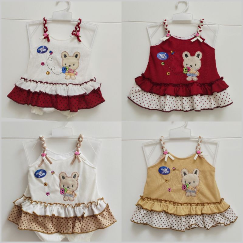 Baby gift PLANET KIDZ KEPANG SINGLET Dress baju rok setelan celana katun anak bayi perempuan cewek