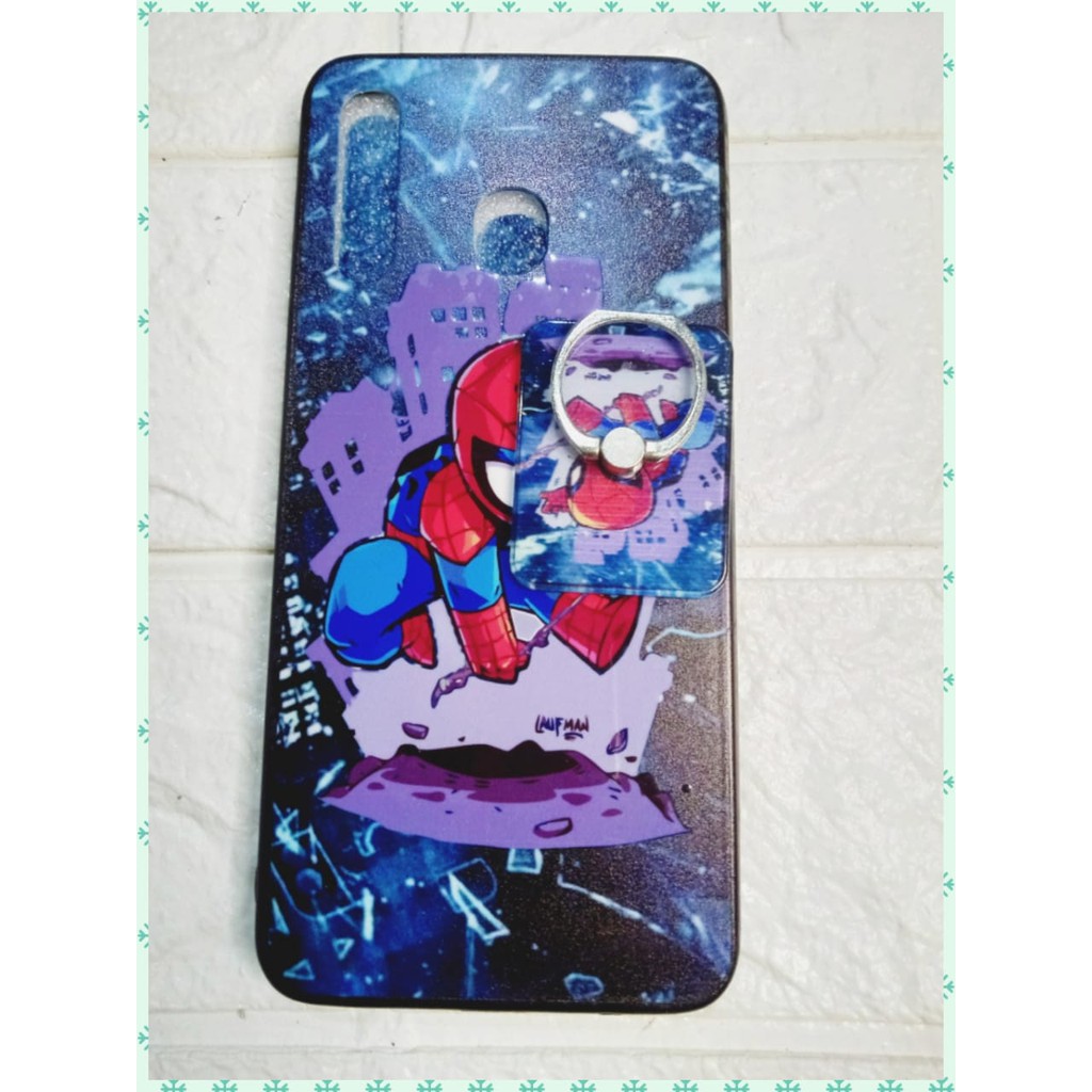 CASE POP SOCET SAMSUNG GALAXY AA20 MOTIF KARTUN ROBOT SEPIDERMAAN HULK HIJAU ROBOT  IRO