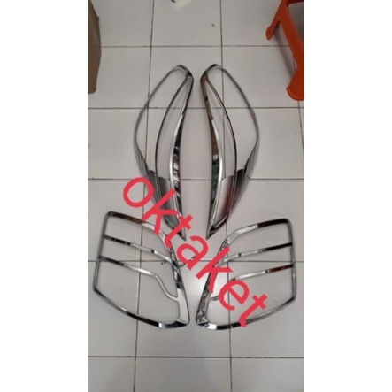 paket garnish lampu depan belakang chevrolet spin chrome