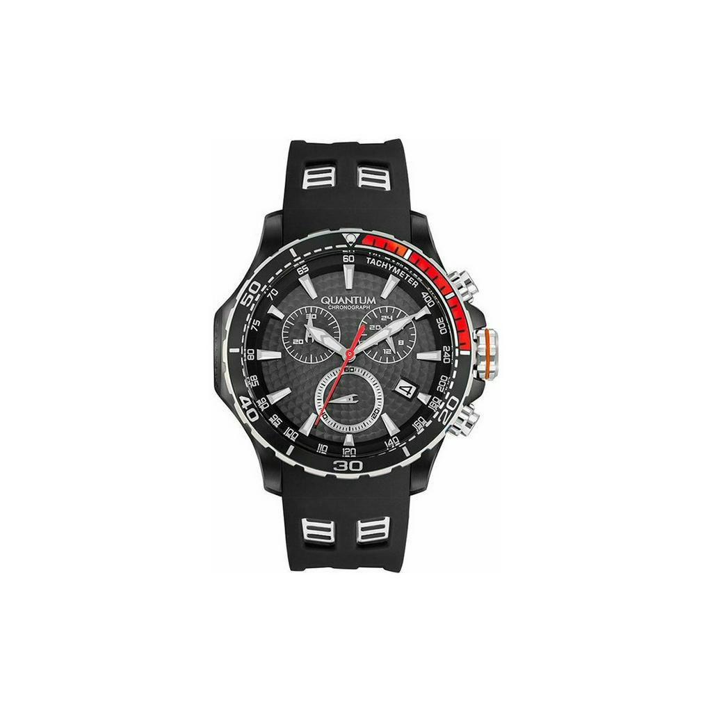 JAM TANGAN PRIA QUANTUM HNG834.651 BLACK RUBBER ORIGINAL