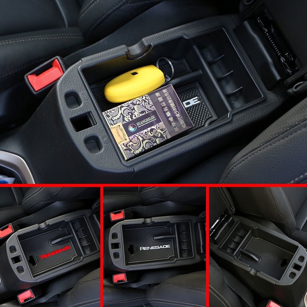 Untuk Jeep Renegade 2014-2021 ABS Car Center Armrest Storage Box Container Simpanwing Glove Box Aksesoris Interior