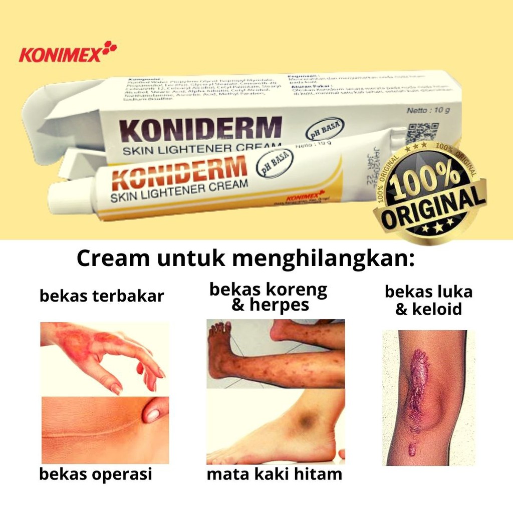 Koniderm Cream Penghilang Bekas Luka Koreng Menghitam dan Keloid