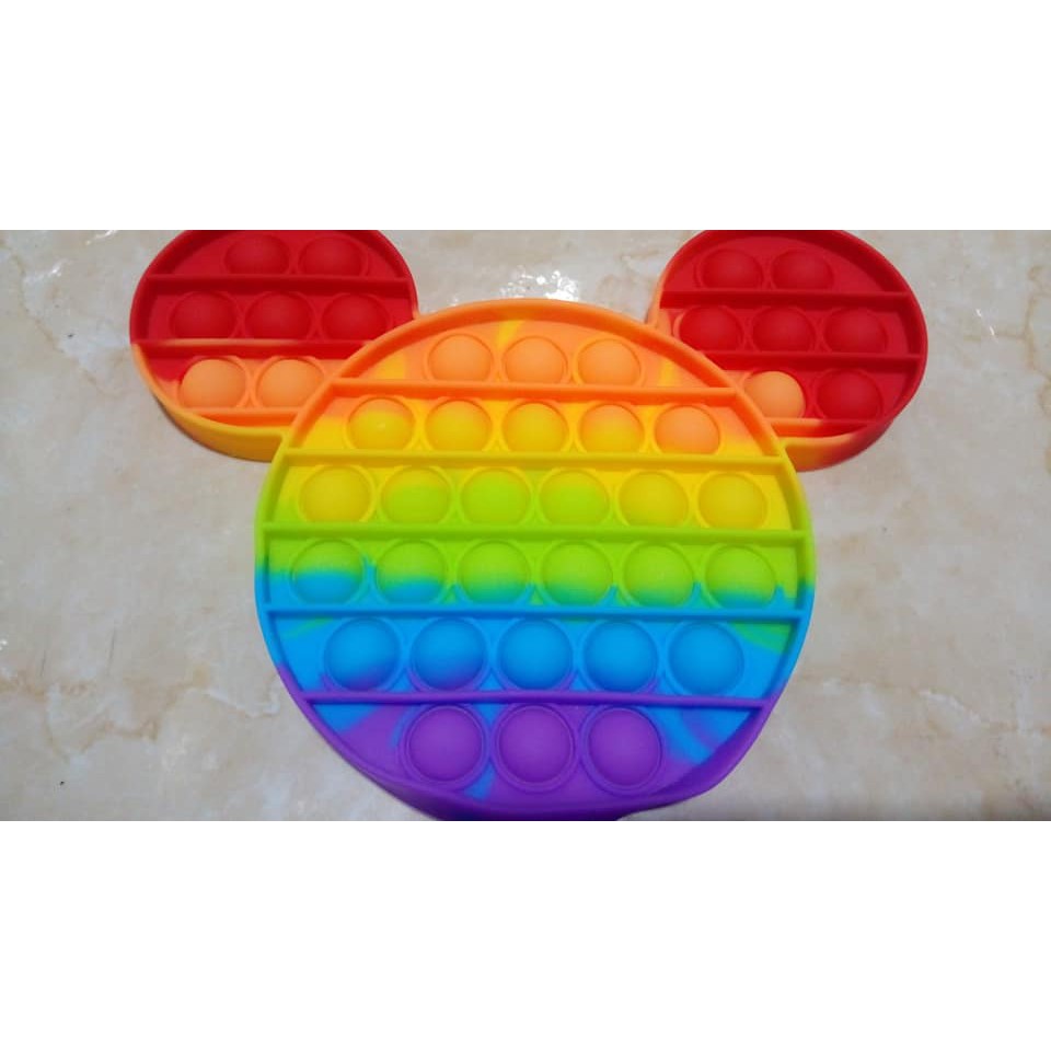 Pop it rainbow dan polos bonus kelereng-micky rainbow