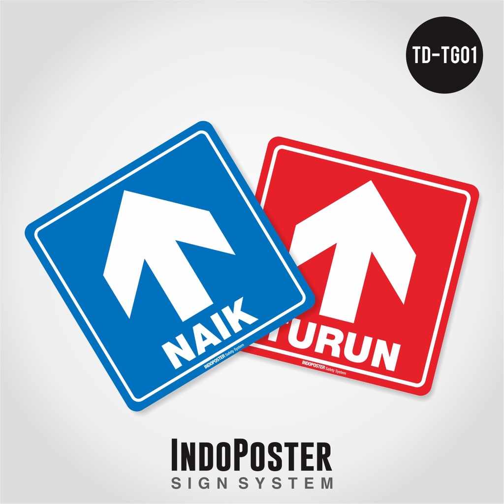 

1 Paket Stiker Kantor Office Pabrik Tanda Keselamatan Tangga Stair Panah Naik Turun K3 Safety
