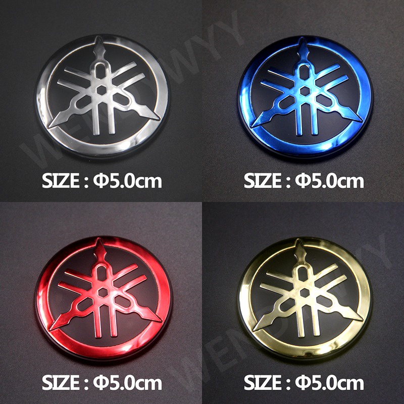 1pc Stiker Emblem 3D 50mm Bentuk Bulat Bahan ABS Untuk Motor YAMAHA