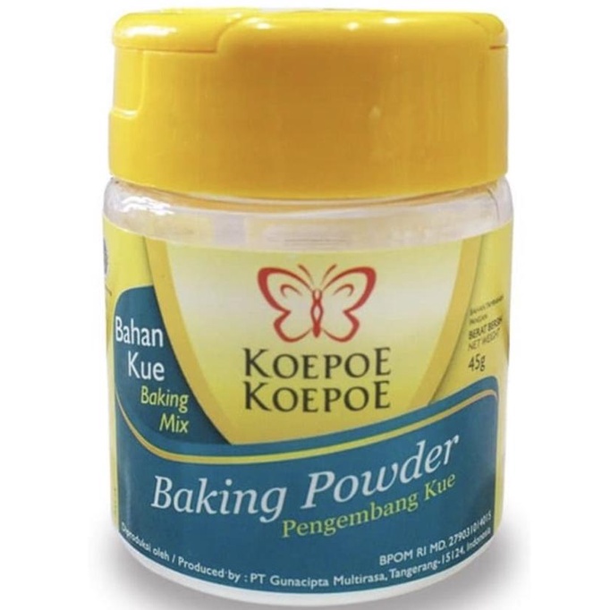 

Baking Powder 45g Koepoe Koepoe | Bahan Pengembang Mix Kupu Kupu