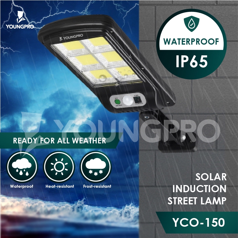 YOUNGPRO Lampu Jalan Tenaga Surya Solar Cell Outdoor  YCO-150 YCO-213 T05 Double Baterai Nyala Lebih Lama Hemat Listrik  Garansi 12 Bulan