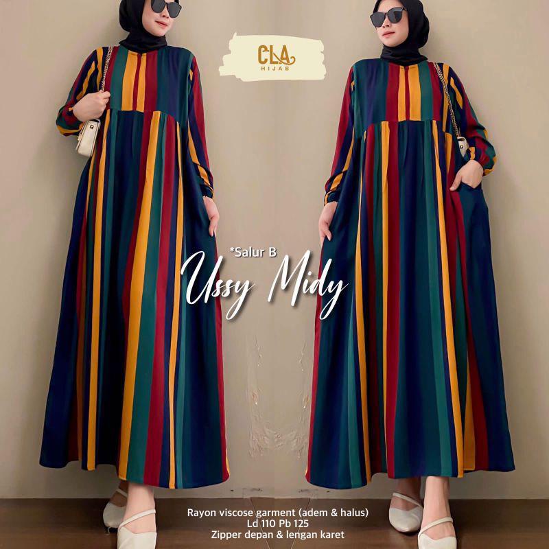 Midi Dress Jumbo Wanita Kekinian Viral 2022 Free Masker Model Rainbow Gamis Busui Lebaran 2021 Moder