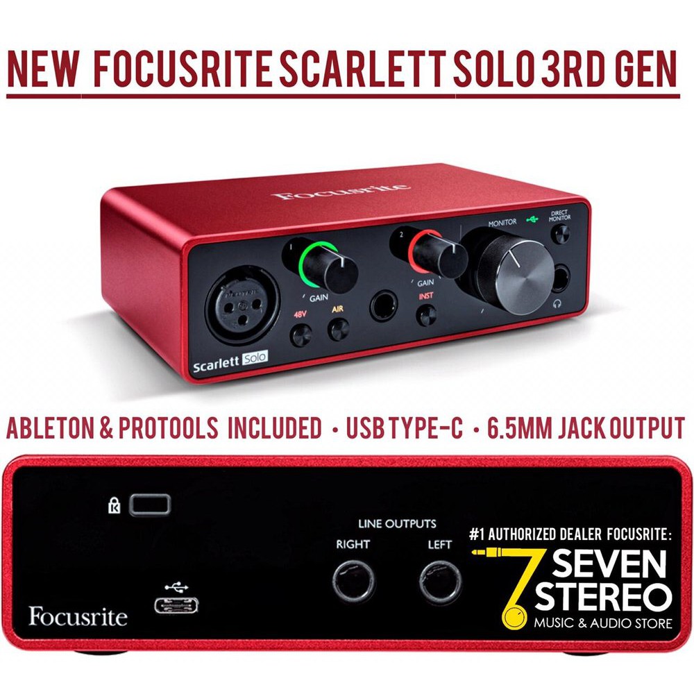 Focusrite Scarlett Solo 3rd Gen Audio Interface - Soundcard Recording