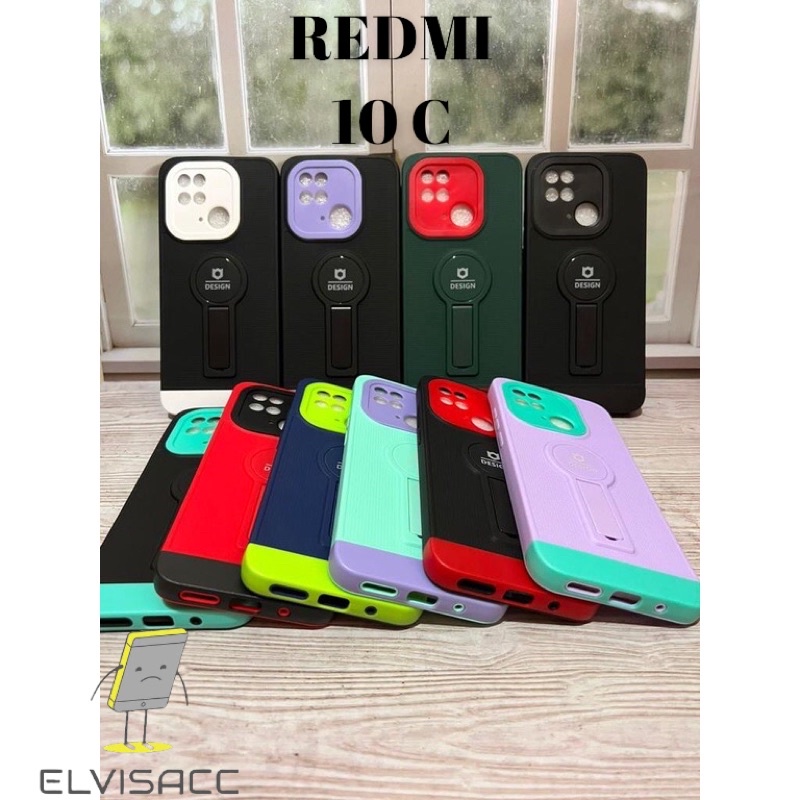 CASE REDMI 10C / CASING REDMI 10C CASING STANDING LIPAT SOFTCASE