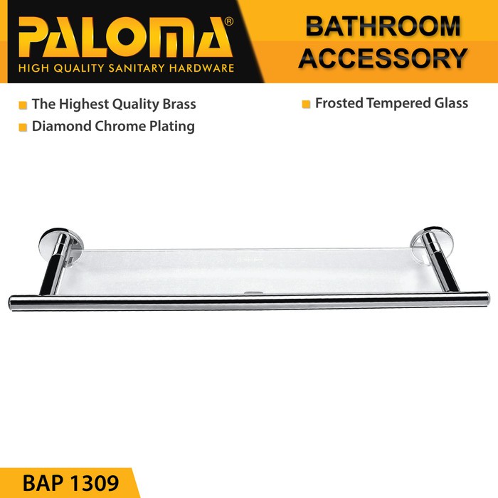 PALOMA BAP 1309 Rak Kaca Tempat Sabun Glass Shelf Dinding Kamar Mandi