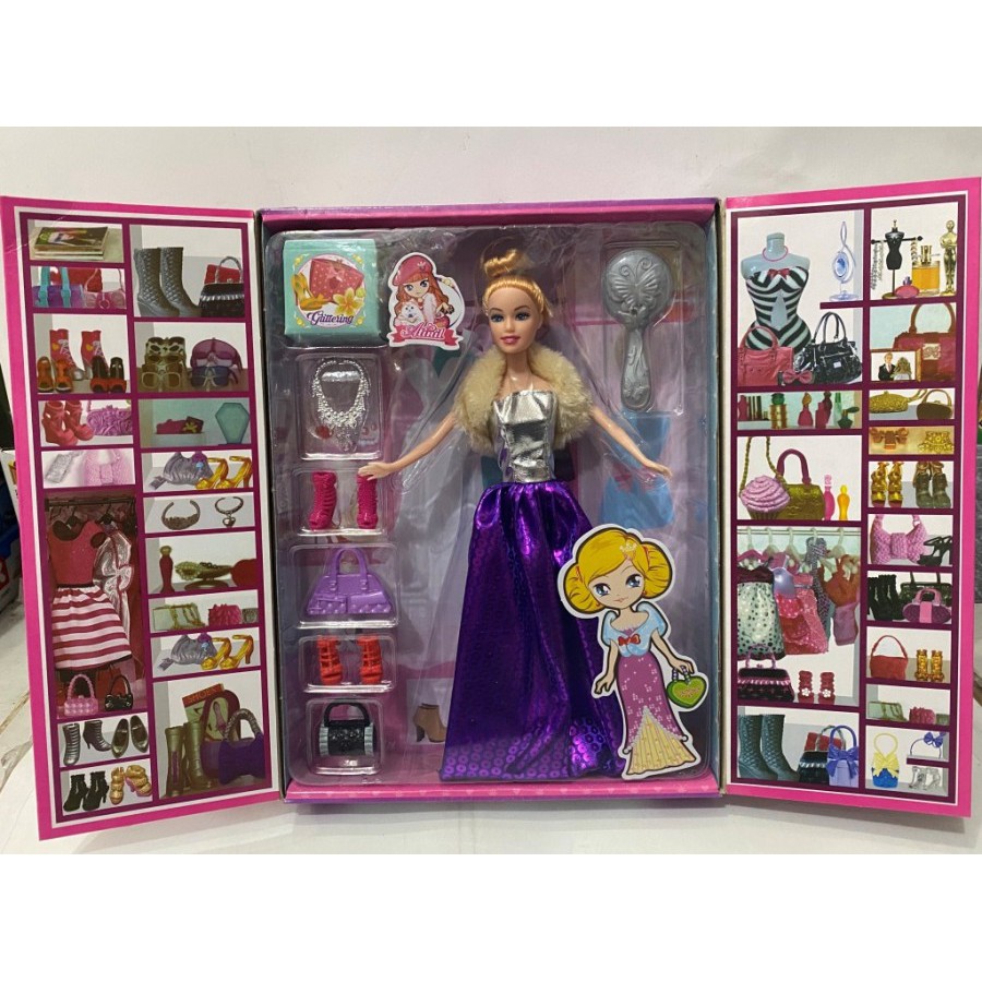 Mainan Anak Boneka Barbie Atinil Dressing Wardrobe WX82