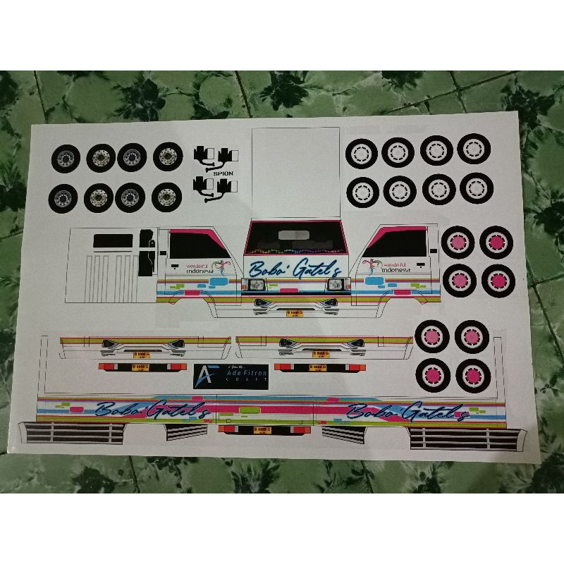 Terbaru Lembaran PaperCraft L300 Baba' Gatels Modifikasi Mbois P.25,5cm L.10cm T.bak 4,5cm