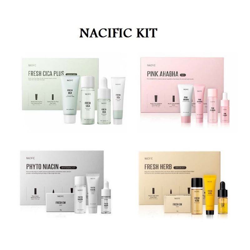 Nacific fresh herb kit/Nacific phyto niacin kit/Nacific acne cica plus clear kit/Nacific pink ahabha kit