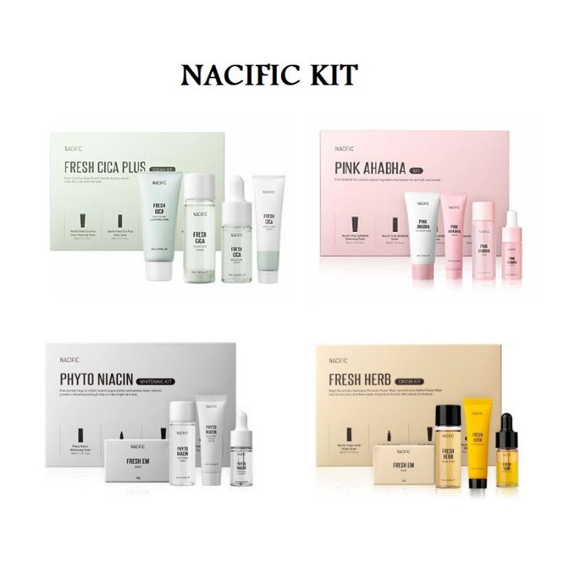 Nacific fresh herb kit/Nacific phyto niacin kit/Nacific acne cica plus clear kit/Nacific pink ahabha kit