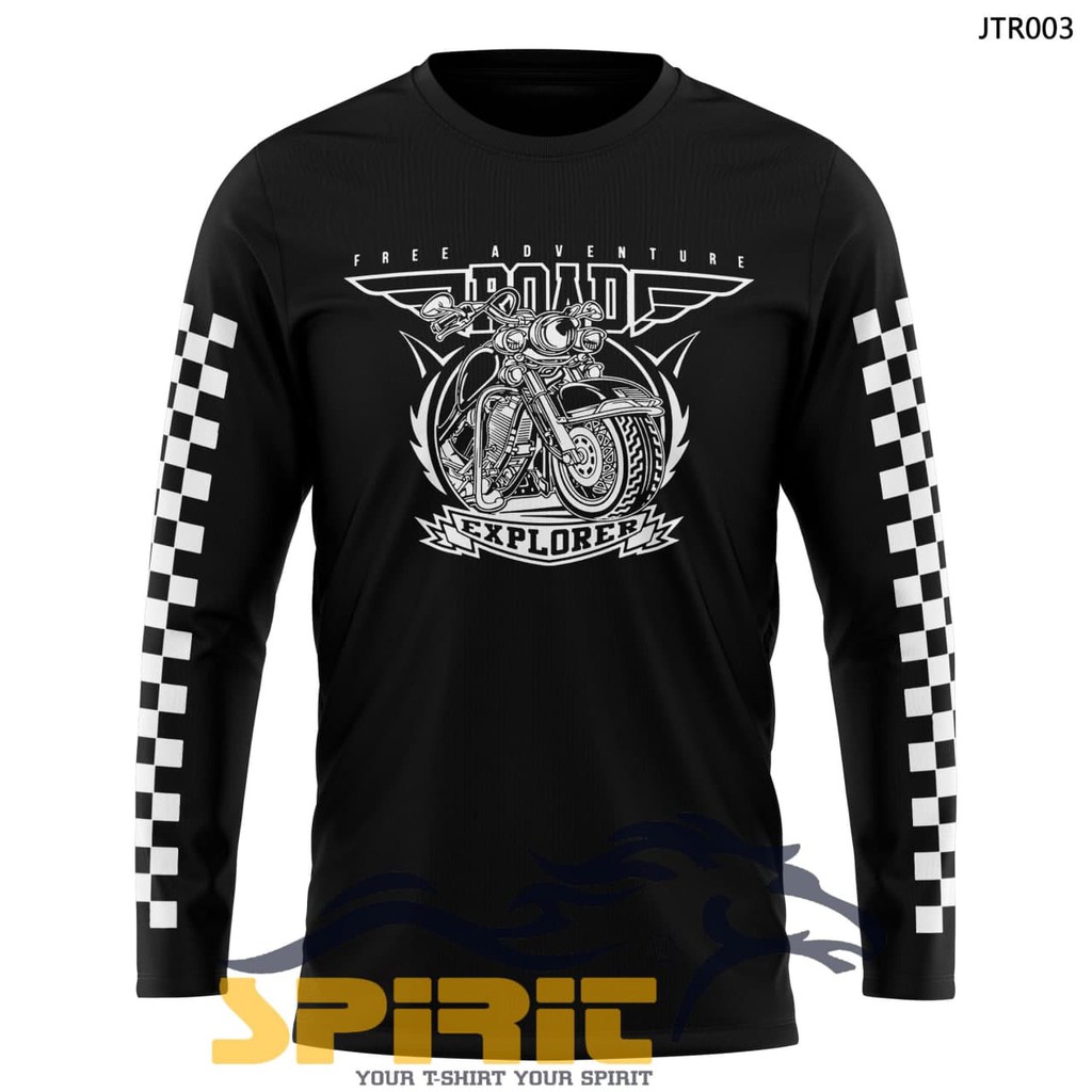 Kaos Motor Custom Baju Motor Custom TShirt-KAOS DISTRO MOTOR PRIA ADVENTURE LENGAN PANJANG 100%Catto