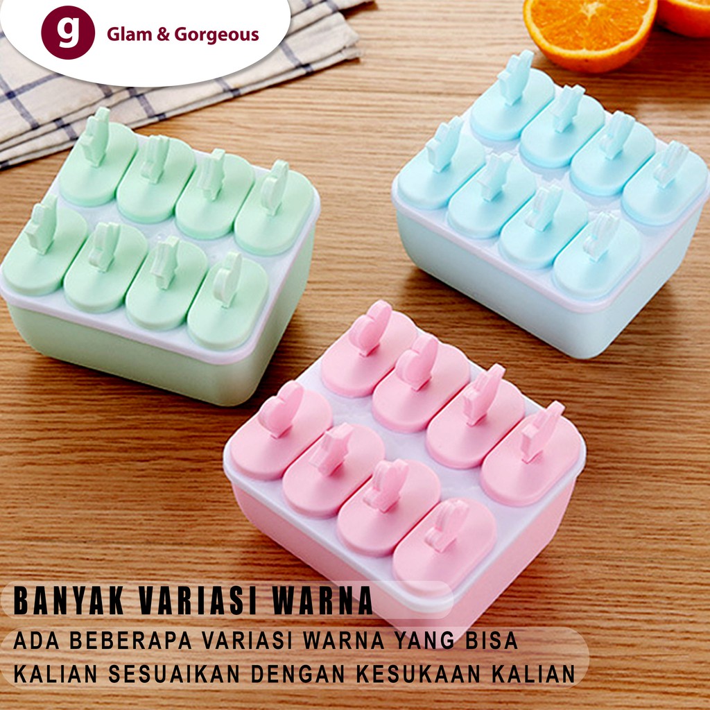 Cetakan Es Krim Lolipop isi 8 Persegi Motif bunga Bubblewrap - IT003