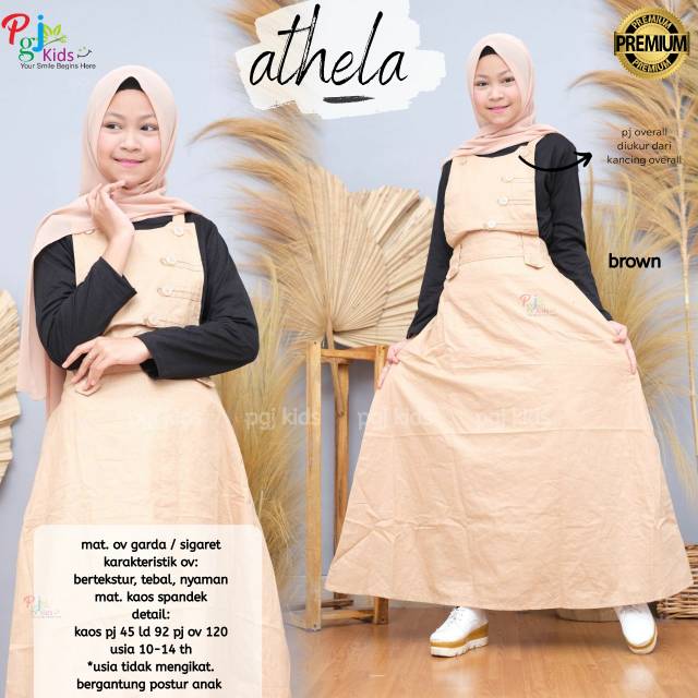 ATHELA DRESS OVERALL GRATIS INNER MANSET BY PGJ FASHION BTC