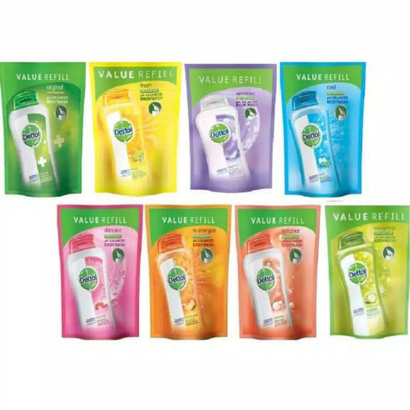 Dettol Refill Bodywash anti bacterial sabun cair 400 / 410 / 250 ml