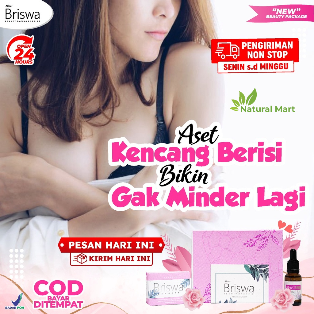 New Briswa - Beauty Package Paket Minyak Bulus Premium &amp; Sabun Briswa Body Soap 3x Lebih Berkhasiat Pengencang &amp; Pembesar Payudara Bokong Menghilangkan Strectmark Menghilangkan Bekas Jerawat