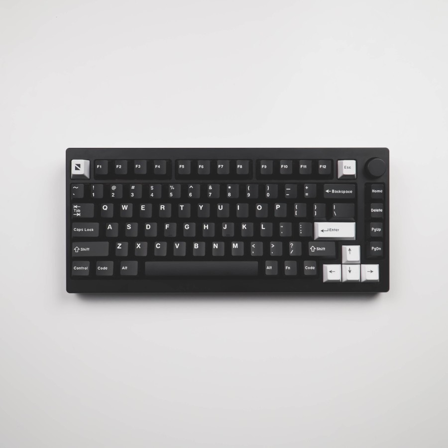 Noir White on Black PBT Double-shot Keycaps 167 Set Cherry Profile