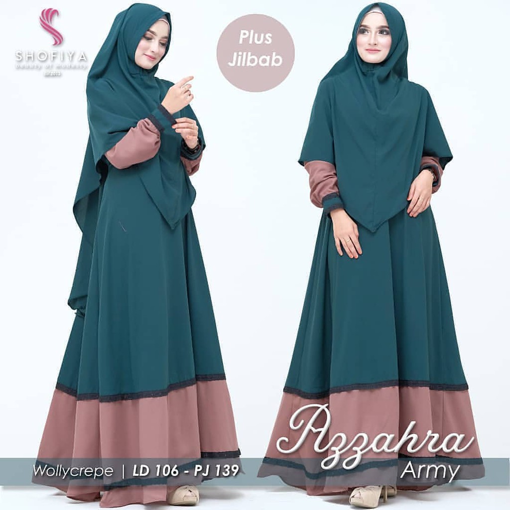 GAMIS SYARI JUMBO / AZZAHRA SYARI + KHIMAR  | XXXL XXL XL L M S