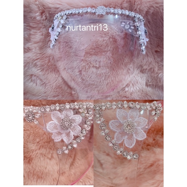 face shield akrilik aurel acrylic diamond wedding mewah