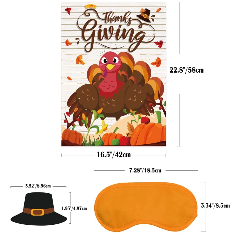 Zzz 24pcs / Set Mainan Stiker Topi + Pin + Kalkun Untuk Aktivitas Anak / Pesta Thanksgiving DIY