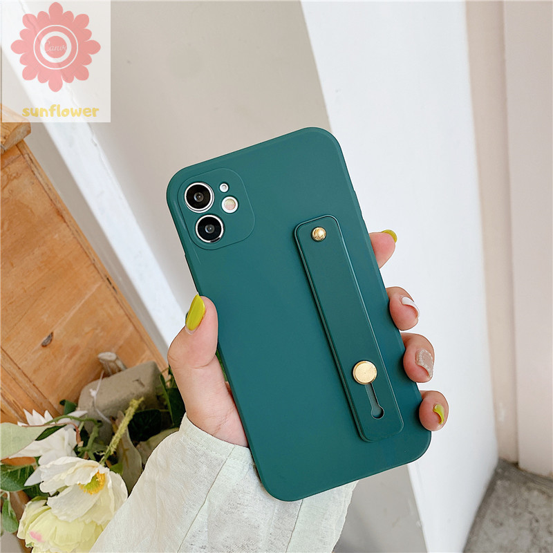 Soft Case iPhone 8plus 7plus 8 7 6 6s Plus iPhone 11 pro Max X XS SE Candy Color Soft Silicon Cover With Wristband Holder