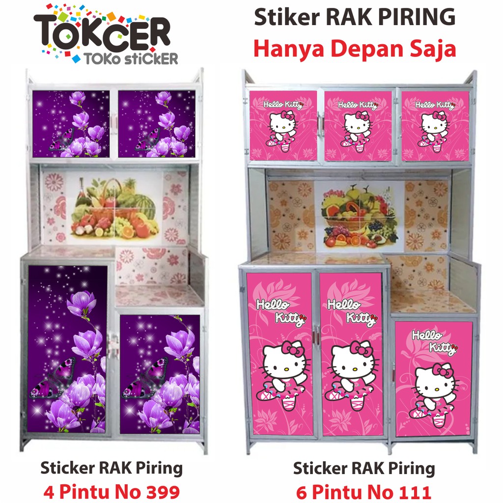 Stiker Rak PIRING 4 Pintu dan 6 Pintu