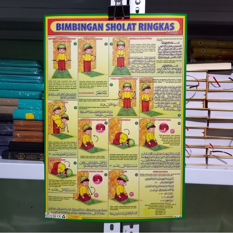 Poster Pendidikan Edukasi Anak Muslim Belajar Bimbingan Sholat Ringkas