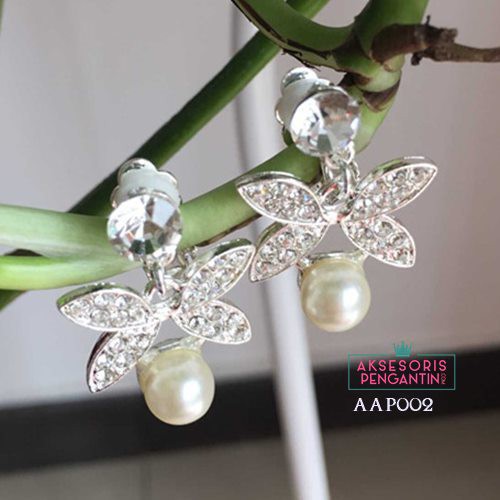 [BISA COD] ANTING PENGANTIN WANITA AKSESORIS WEDDING BRIDAL CRYSTAL AAP002