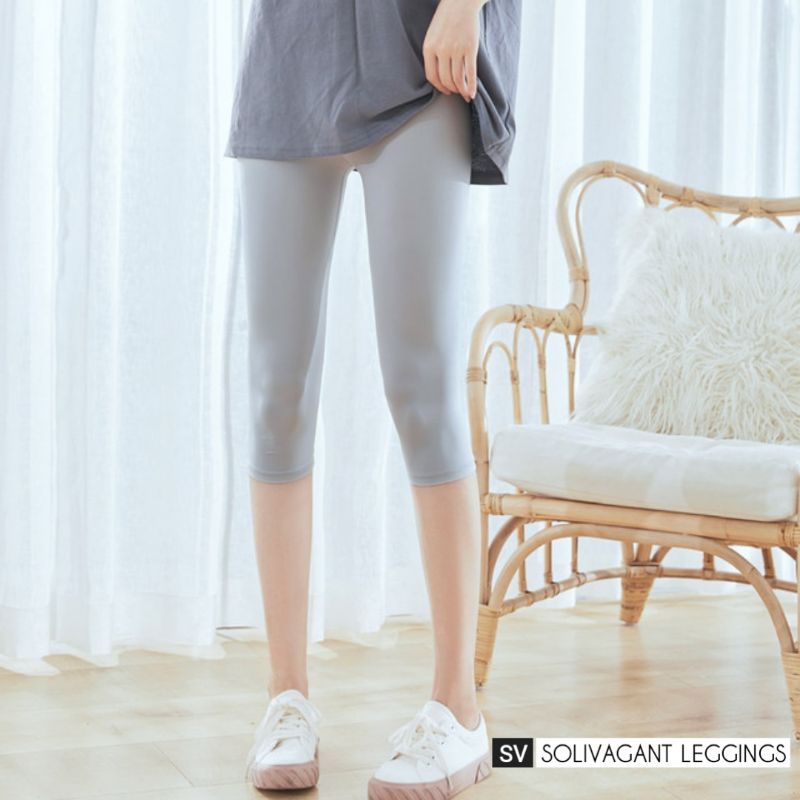 Legging Pendek Wanita 3/4 Soft Spandex Uk Standar dan Jumbo - Leging Selutut