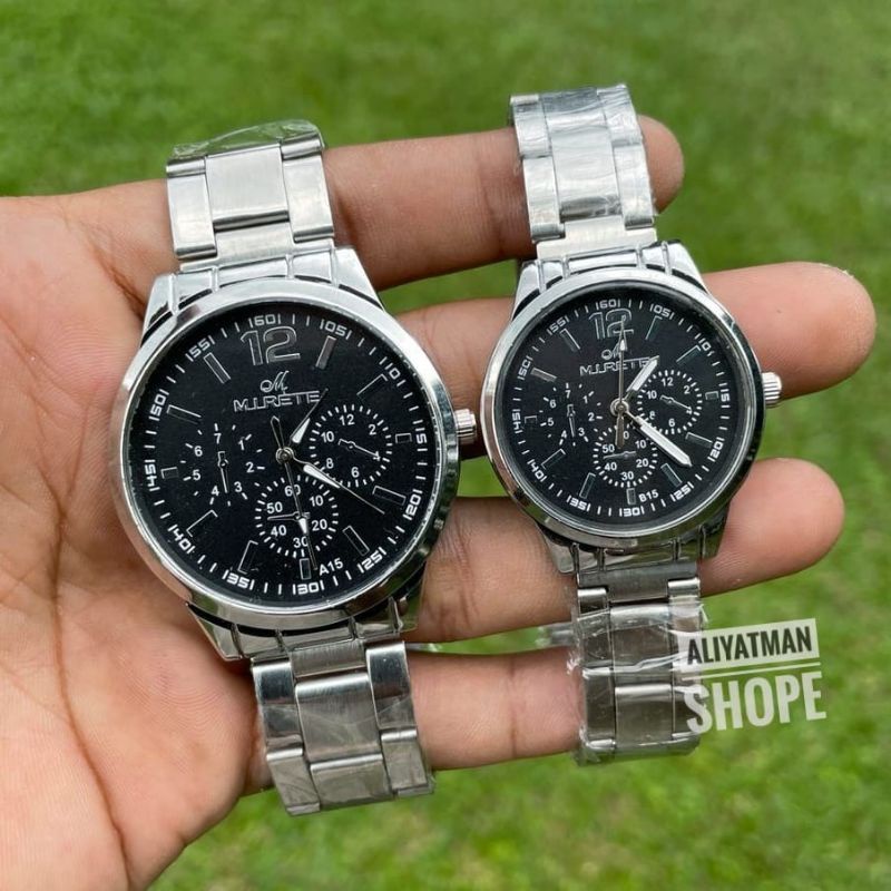 Jam Tangan Couple Mirete Kasual Sporty Pria Wanita Analog Jam Tangan Cowok Cewek Sepasang Strap Rantai Mirete Original Water Resistance / Jam Tangan Cod / Murah / Jarum / Analog / Stainles Stel / Pria / Wanita / Jam Tangan