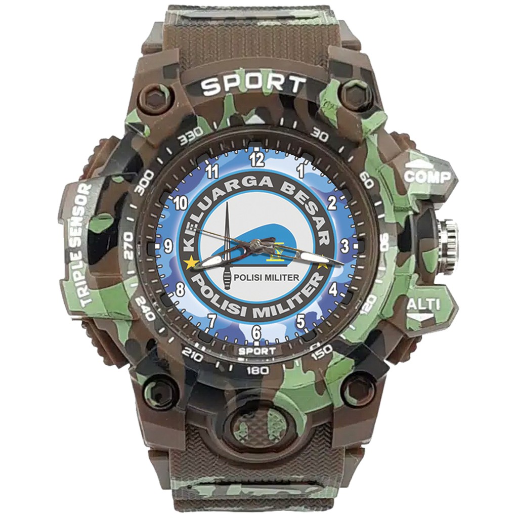 {Istimewa} Jam Tangan KELUARGA BESAR POLISI MILITER - PM 3 Coklat Army Water Resistant