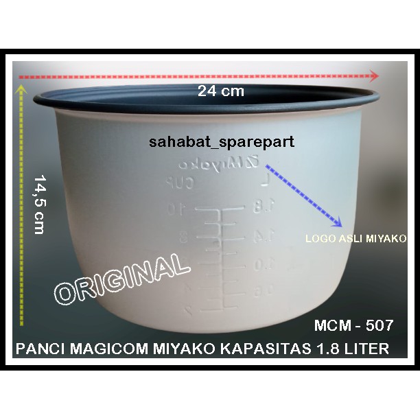 PANCI MAGICOM RICE COOKER MIYAKO 1.8 LITER MCM-507 ORIGINAL