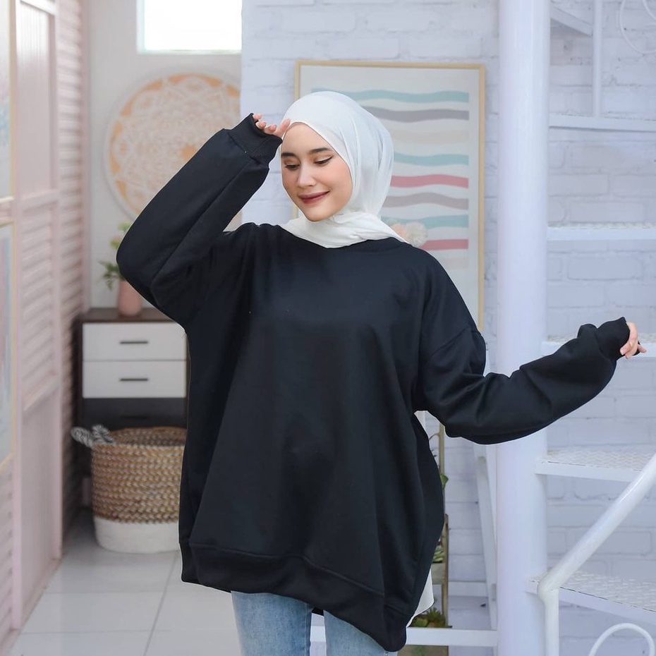 JUMBO Size BASIC SWEATER || CRAWNECK Sweatshirt Zumbo Size XXl PRIA WANITA