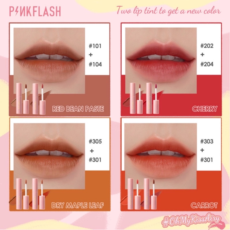 PINKFLASH OhMyKissAiry Kiss Air Matte Liquid Lipstick Waterproof  Lip &amp; Cheek Tint Double Use