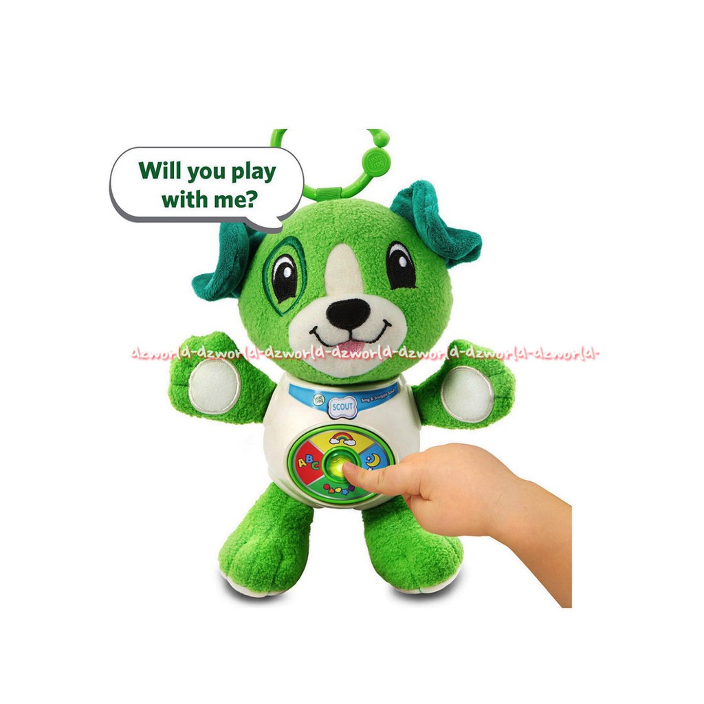 Leapfrog Sing &amp; Snugge Scout Green Mainan Boneka Bisa Bernyanyi Warna Hijau Leap frog Sing Snuggle